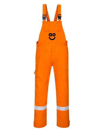 FR27 ORANGE BIB AND BRACE RECYCLING BRANDED
