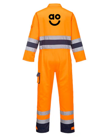 TX55 HIGH VIS COVERALLS BRANDED DTF REAR